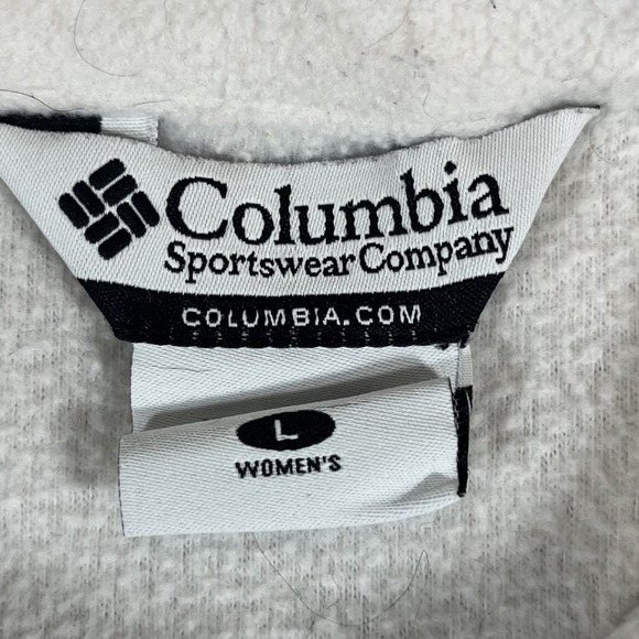 Columbia Breast Cancer Awareness Women's Large White Fleece Full Zip Jacket - Picture 3 of 6